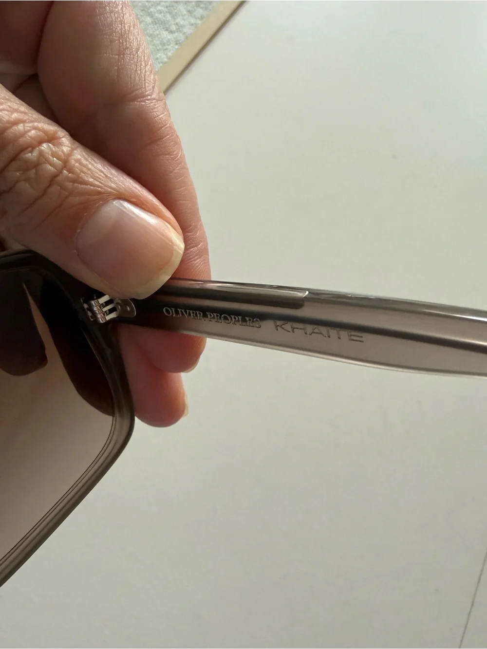KHAITE and Oliver People Translucent Beige Frame Sunglasses with Brown Lenses